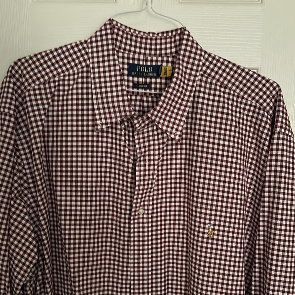 Polo by Ralph Lauren big and tall burgundy Casual Button Down Shirt